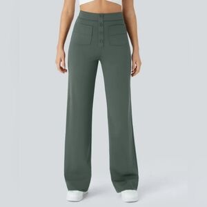 DayStretch High Waisted Pockets Straight Leg Casual Pants